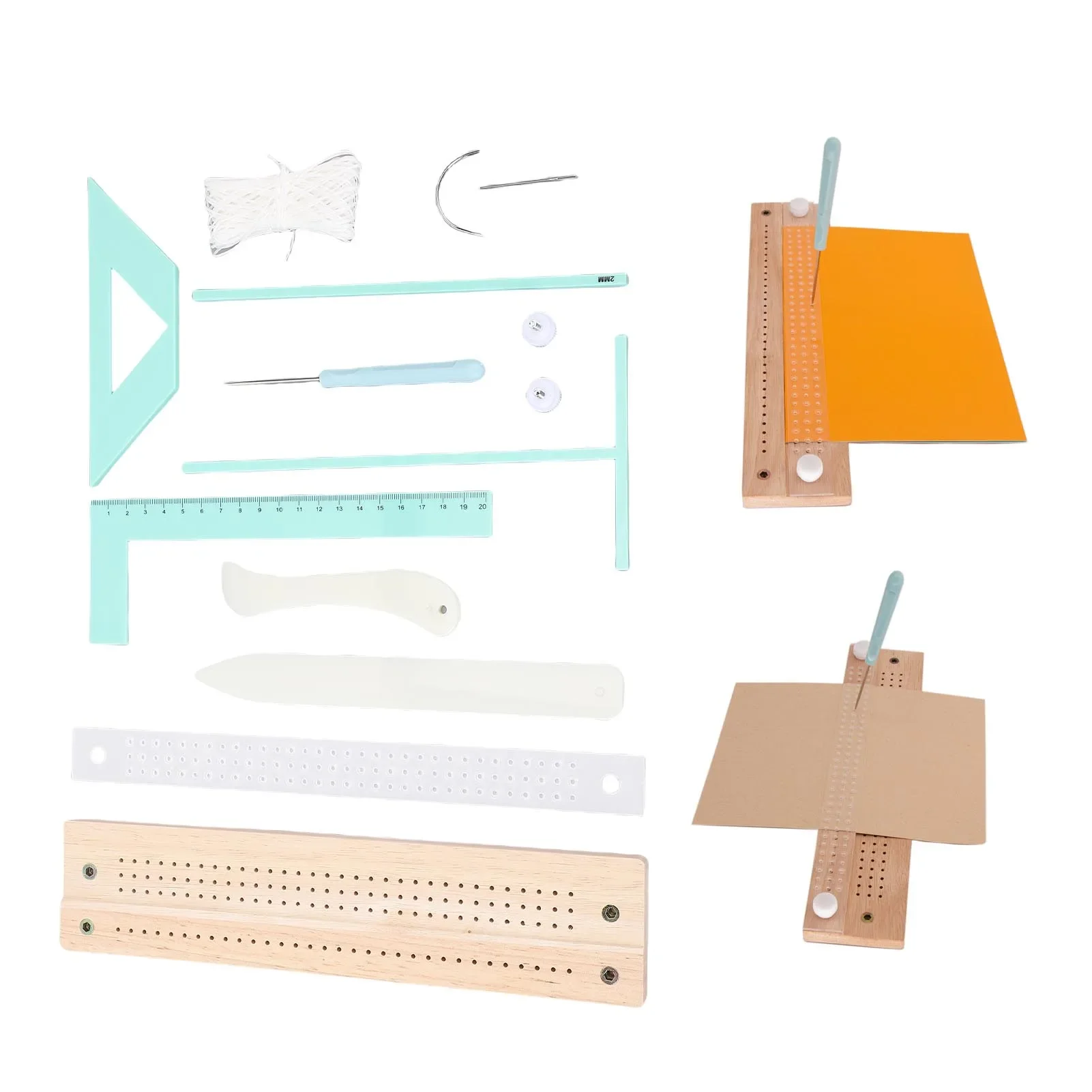 Bookbinding Supply Kit - Buchbindezubehör-Set, multifunktionales tragbares Buchbinde-Scrapbooking-Werkzeugset für Tagebuch,