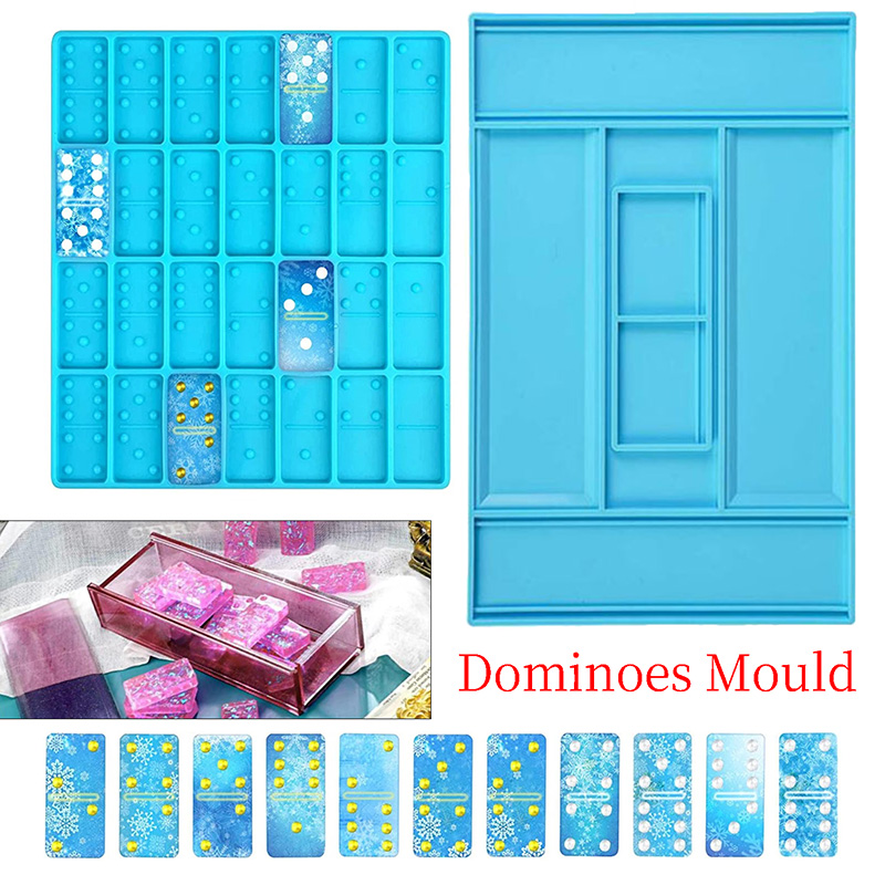 Art Craft Model - DIY-Harzform für Kartenspiele, Kristall-Silikonform, Domino-Spiegelharz-Epoxidform, Heimdekoration,