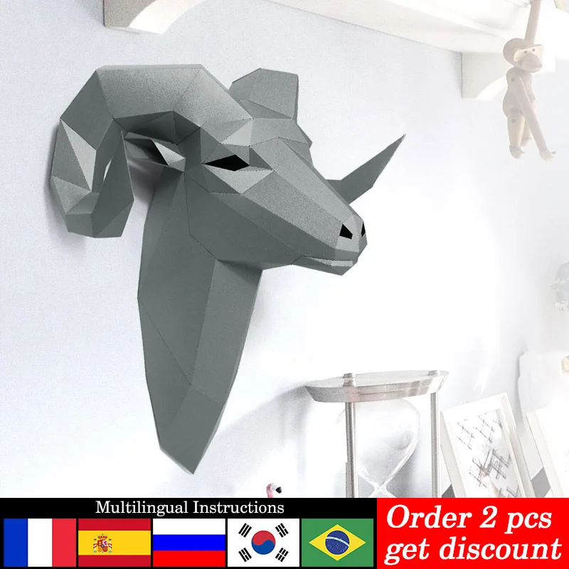 Art Craft Center - Vorgeschnittenes Bighorn Wild Sheep Tier Wanddekoration