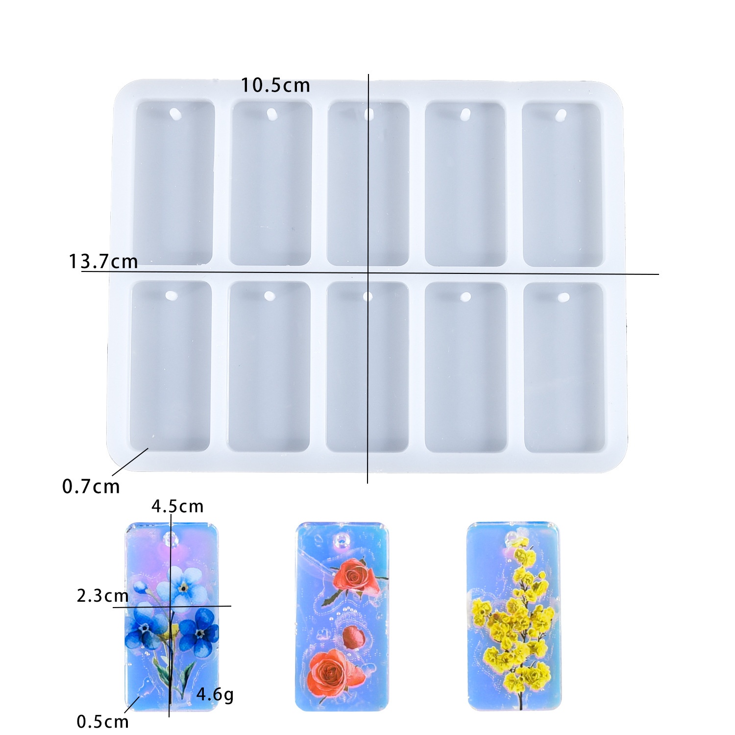Art Craft Model - DIY Epoxidharz-Gießform, 10-fach verbundene quadratische Vollplatte,