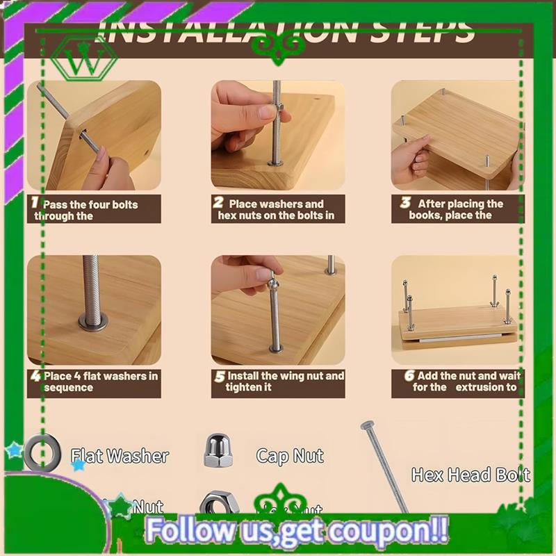 Bookbinding Supply Kit - Zuverlässige Kits, Buchpressematerialien aus Holz, Buchbindezubehör