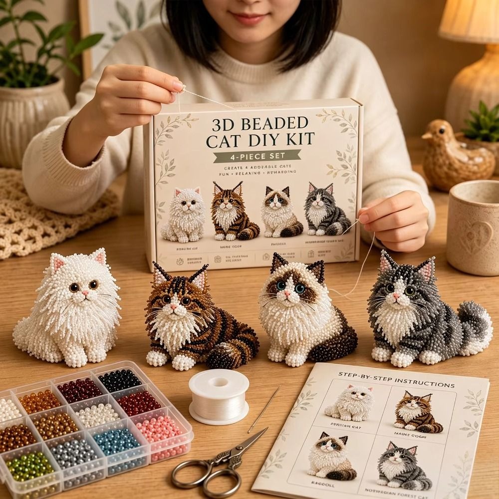 Art Craft Kits For Kids - Handgemachtes DIY Tier-Perlen-Stickerei-Set Buntes Mini-Perlenkunst-Set Winzige
