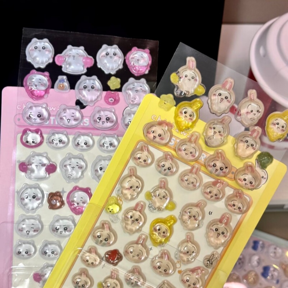 Tv Art And Craft - Niedliche Chiikawa 3D-Kristall-Prägeaufkleber DIY-Dekor-Abziehbilder für Studenten-Tagebücher,