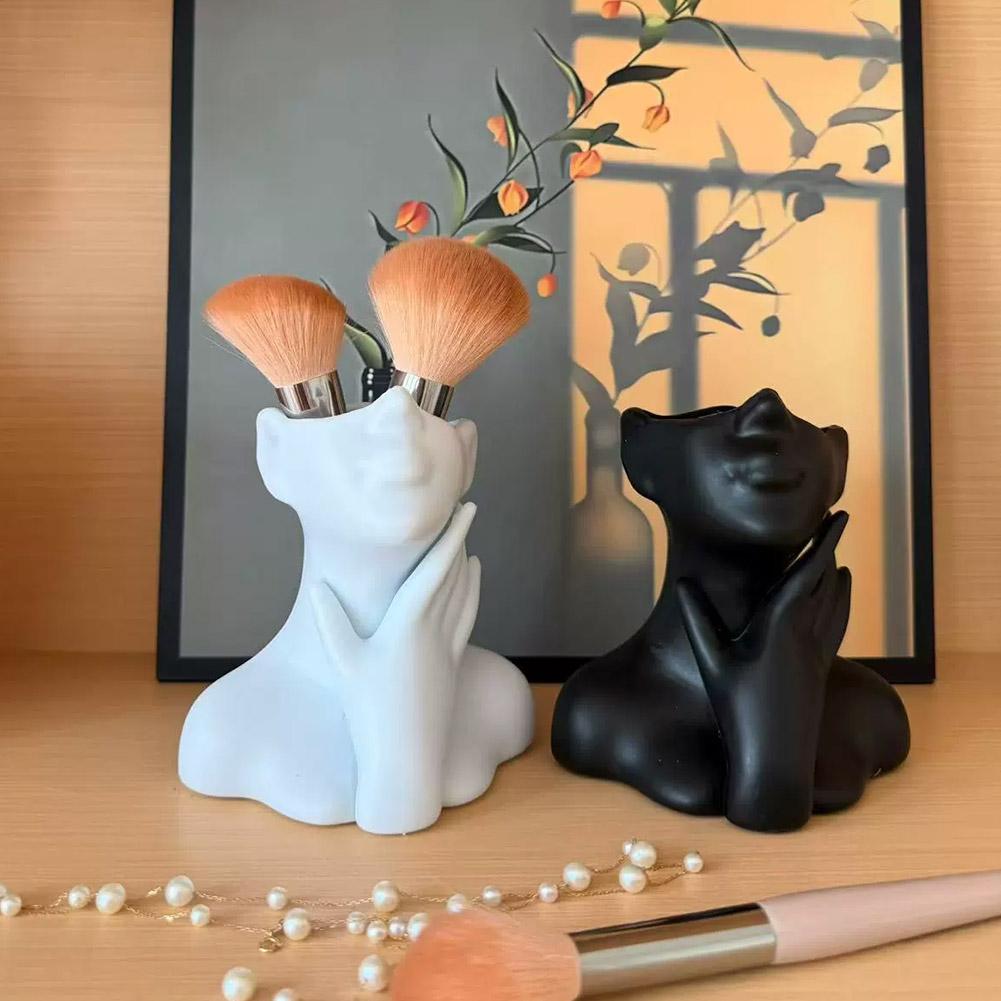 Art Craft Vase - Weibliche Büstenfigur Vase Make-up Pinsel Stifthalter