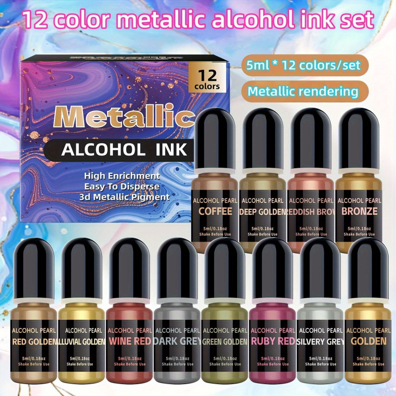 12Metallic Color3DRendering-Se – Alcohol Ink Set Bewertung und Preis