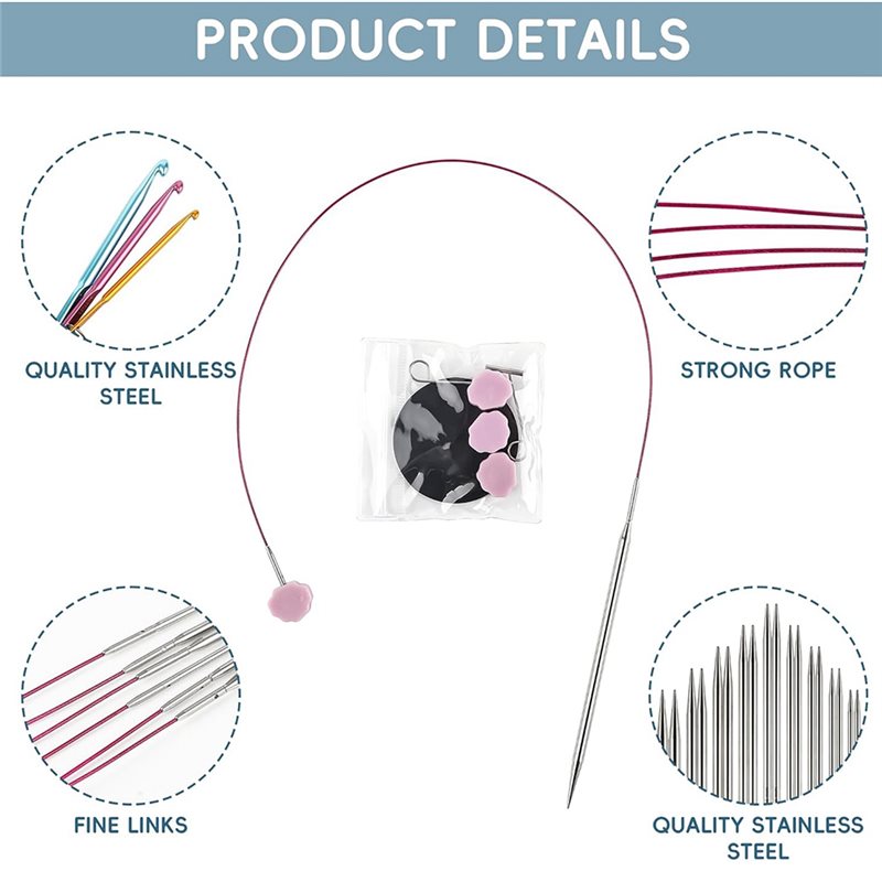 US-Größen 1, 1.5, 2, 2.5, 4, 5 – Knitting Needle Circular Bewertung und Preis