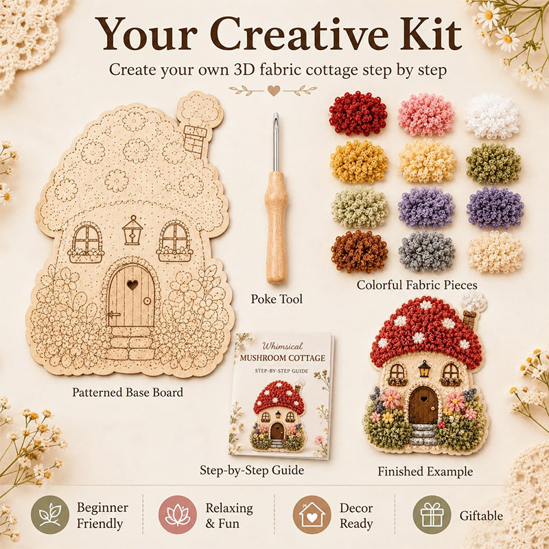 3D Pilzhaus Poke Art DIY-Set S – Art Craft Market Bewertung und Preis