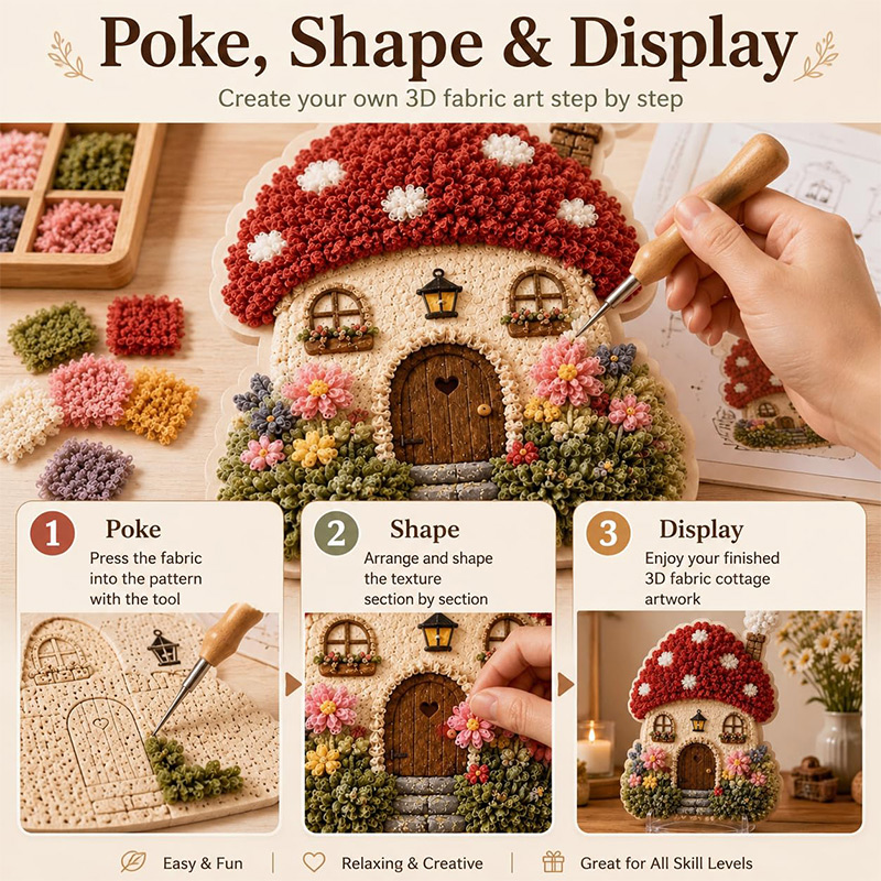 3D Pilzhaus Poke Art DIY-Set S – Art Craft Market Bewertung und Preis