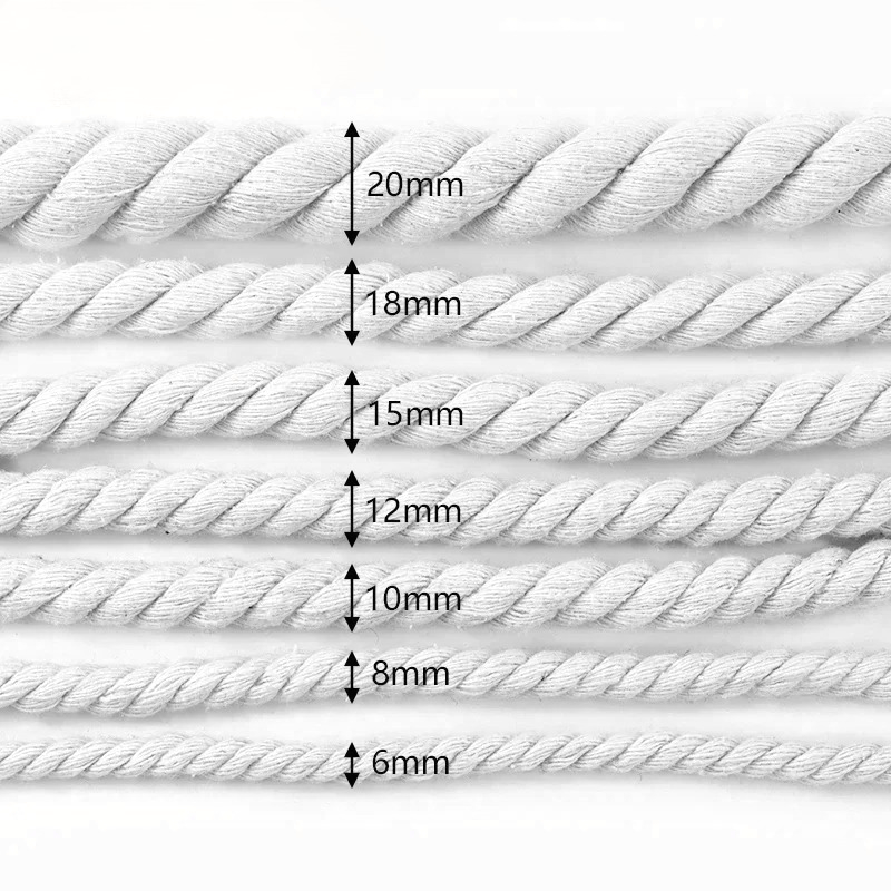 5-20mm Weiße/Schwarze Baumwoll – Macrame Cord Cotton Bewertung und Preis