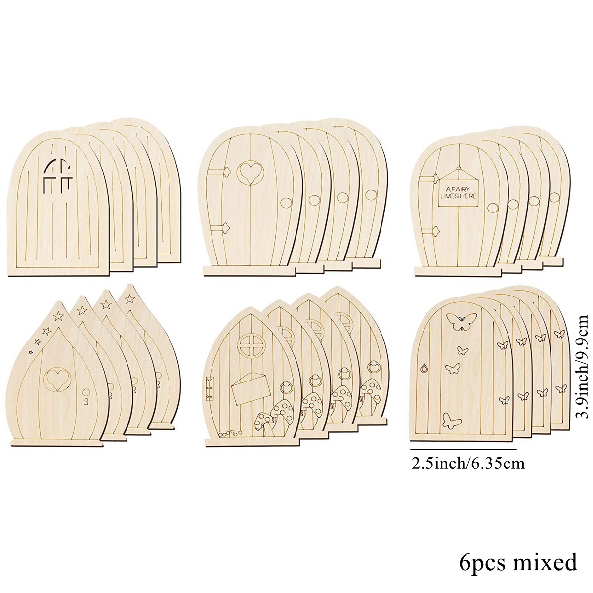 10 stücke hölzerne Fariy Tür M – Art Craft Kits For Kids Bewertung und Preis