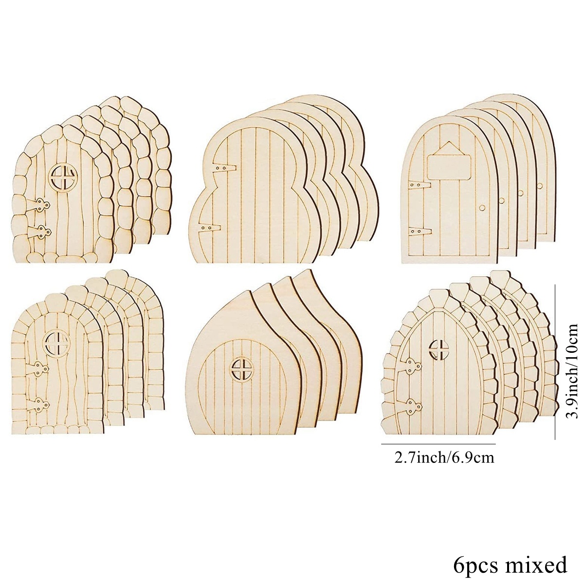 10 stücke hölzerne Fariy Tür M – Art Craft Kits For Kids Bewertung und Preis