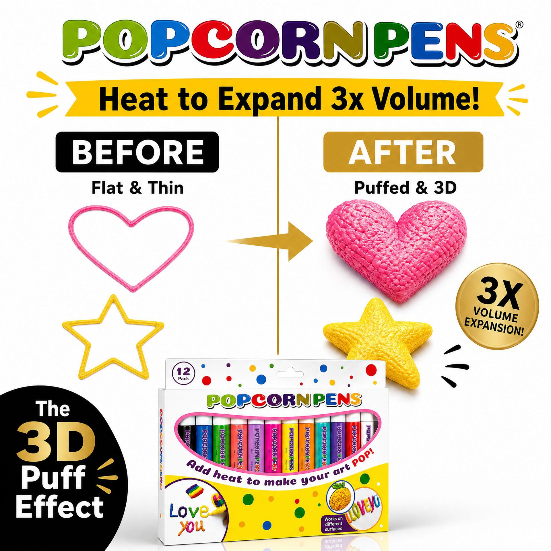 Puffy Popcorn Stift-Set 3D-Kun – Art Craft Doodle Bewertung und Preis