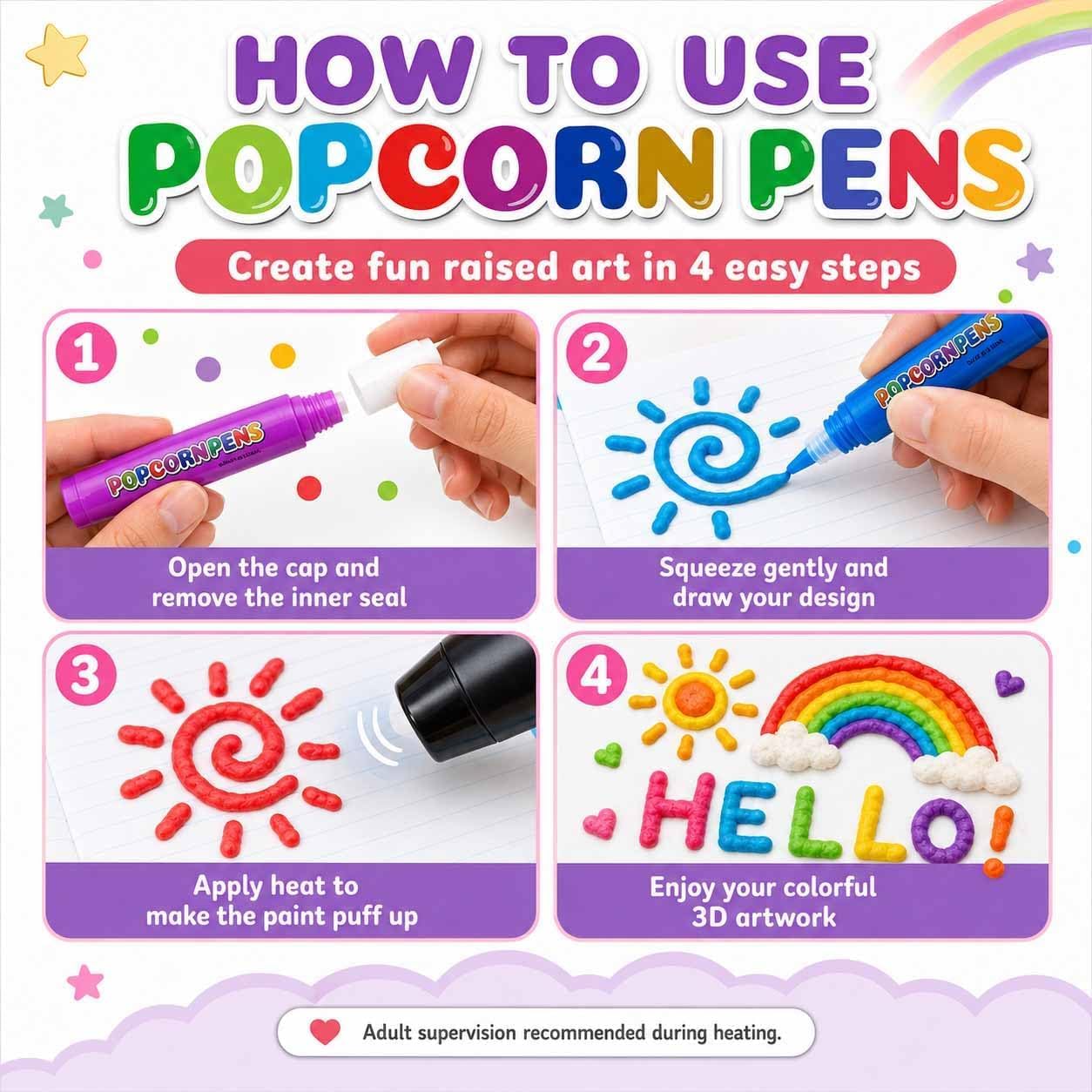 Magische Puffy Popcorn Stifte  – Art Craft Doodle Bewertung und Preis