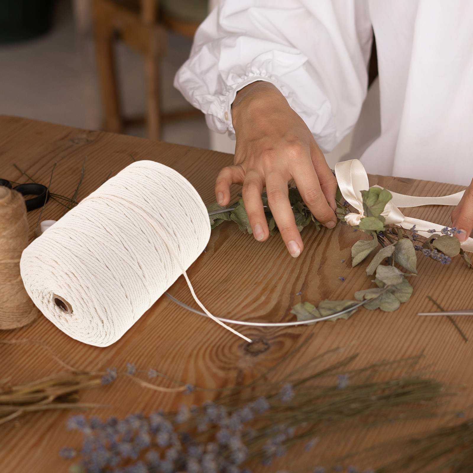 1 Rolle dickes, weiches Baumwo – Macrame Cord Cotton Bewertung und Preis